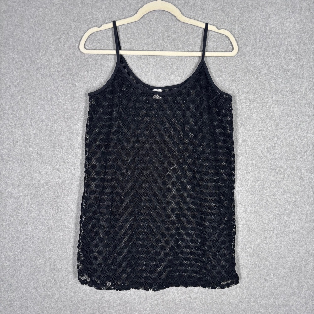 Vintage Sheer Lace Mesh Babydoll Camisole Dress OS Festival Grunge Rave Cover Up